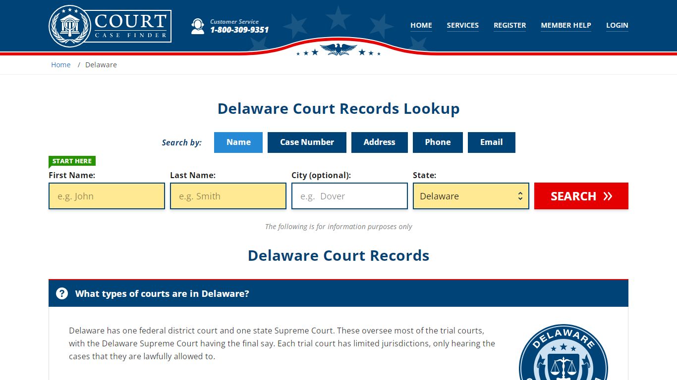 Delaware Court Records Lookup - DE Court Case Search