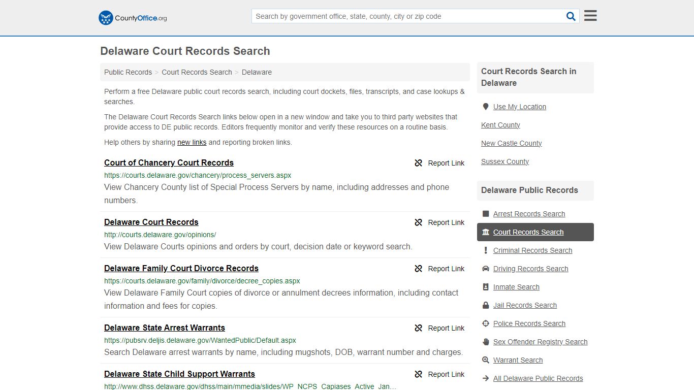 Court Records Search - Delaware (Adoptions, Criminal, Child Support ...