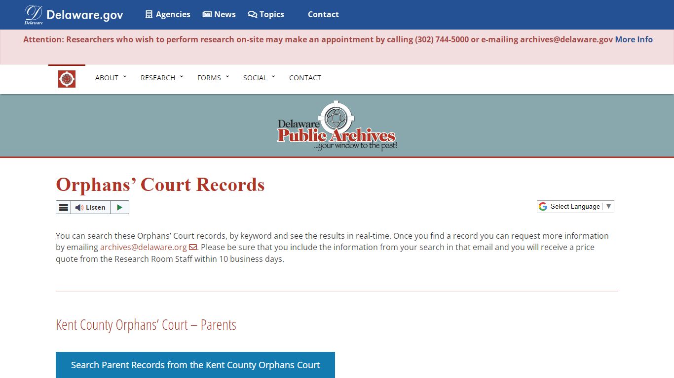 Orphans' Court Records - Delaware Public Archives - State of Delaware